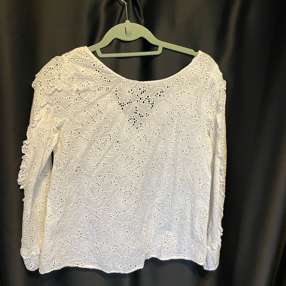 Sanctuary white eyelet top size M